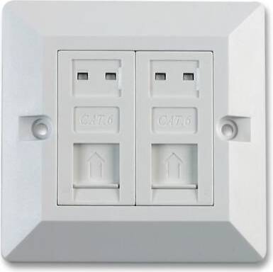 Pro Signal 2-Port Cat6 RJ45 Socket Faceplate