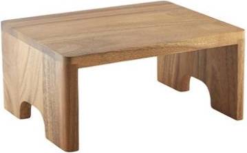Genware Akacietræ Buffet Riser GN 1/4 10cm H Rullebord