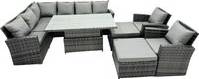 Height adjustable deck Fimous Poly Rattan Patio Height Adjustable Sofa Outdoor Lounge Set
