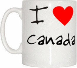 TeeTreeDesigns I Love Heart Canada Cup & Mug