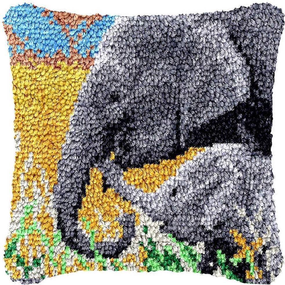 Rug making kits Elephant Latch Hook Pillowcase Kit