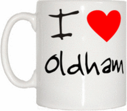 TeeTreeDesigns I Love Heart Oldham Cup & Mug