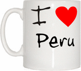 TeeTreeDesigns I Love Heart Peru Cup & Mug