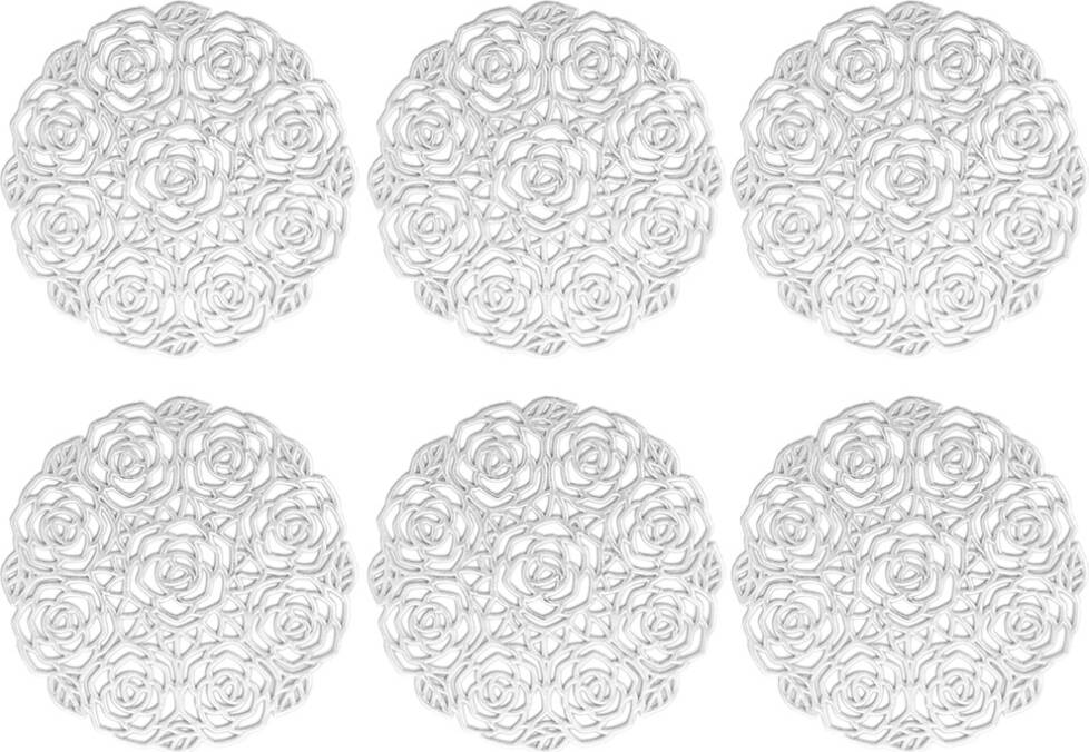 Coaster 6Pcs Hollow PVC Table Mat Coaster