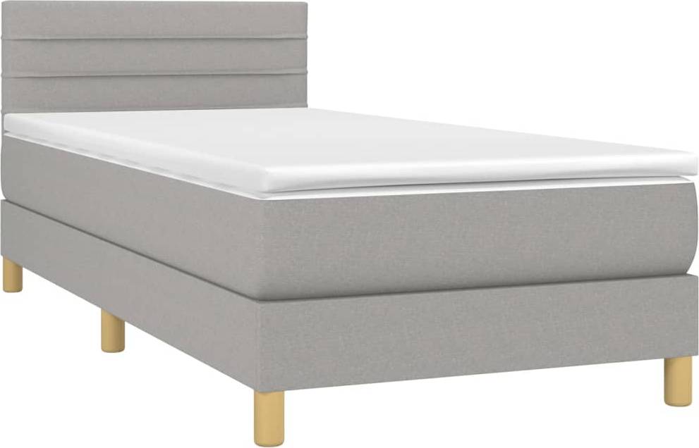 vidaXL LED Box Spring Light Gray Ramsäng 80x200cm
