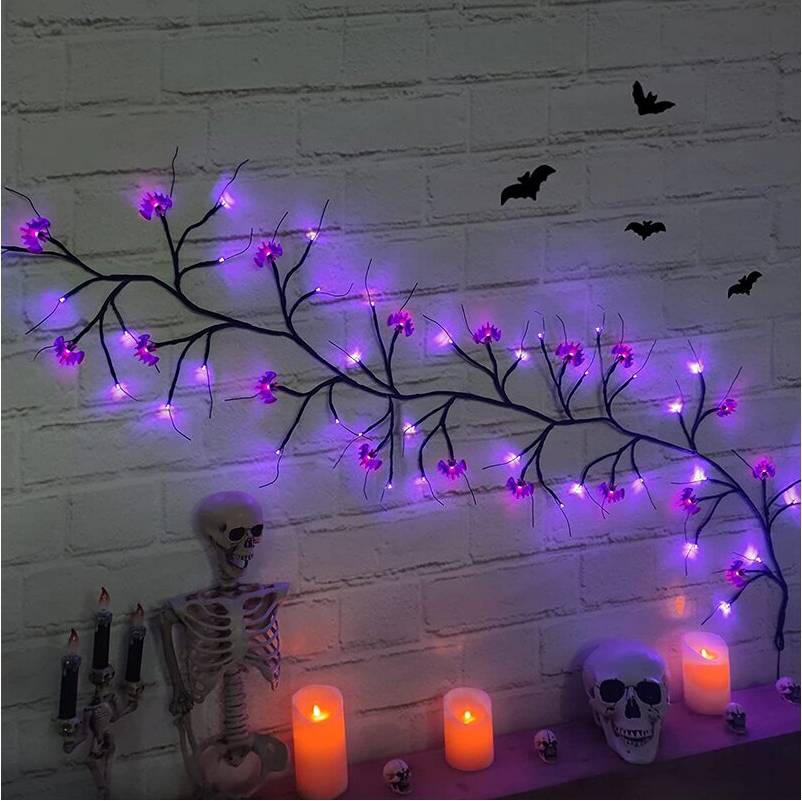 MDSRJONE Halloween Rattan LED Spooky String Light