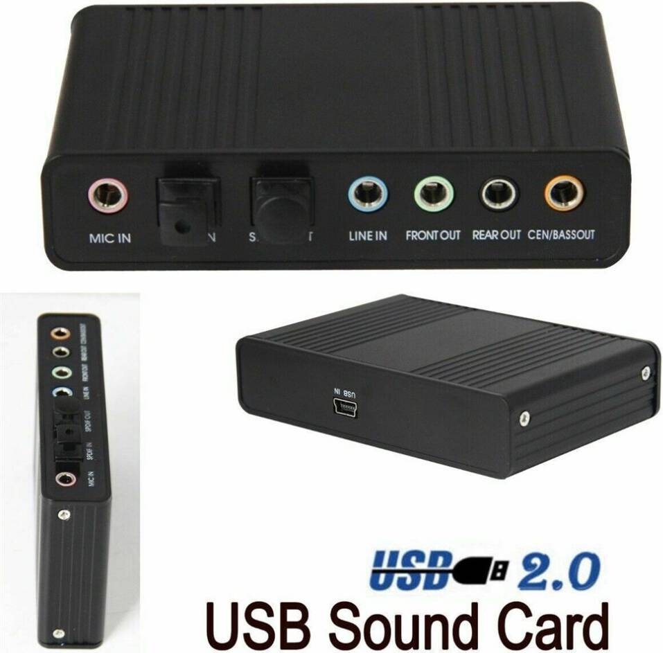 PCAudio Output Adapter Sound Card 6 Channel 5.1 SPDIF USB
