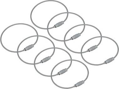Uxcell 8 Pack Cable Key Rings 6-Inch Wire Keychain Twist Loops - Grey