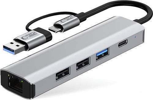 Tech-Protect HB03 Hub Adapter 5in1 Type-C USB2.0 USB3.0 RJ45