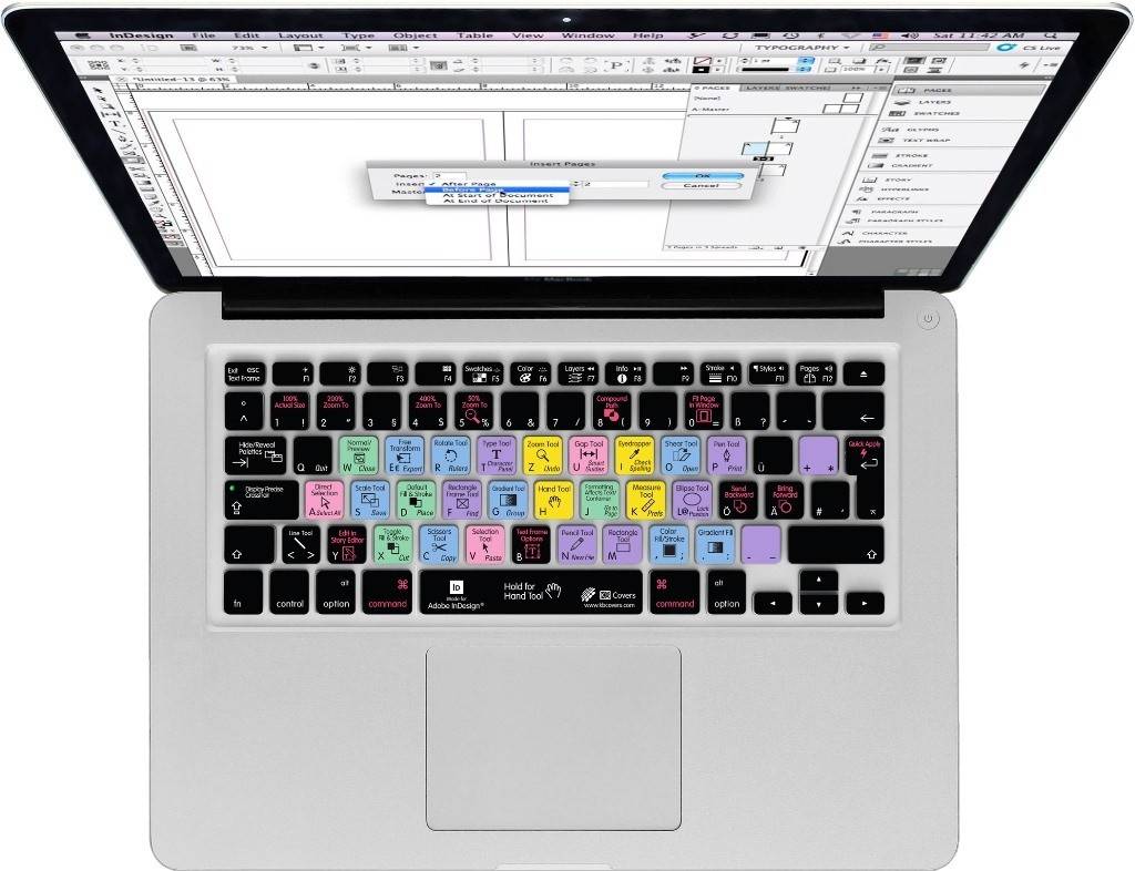 KB COVERS Keyboard Cover Shortcuts Protection MacBook Pro