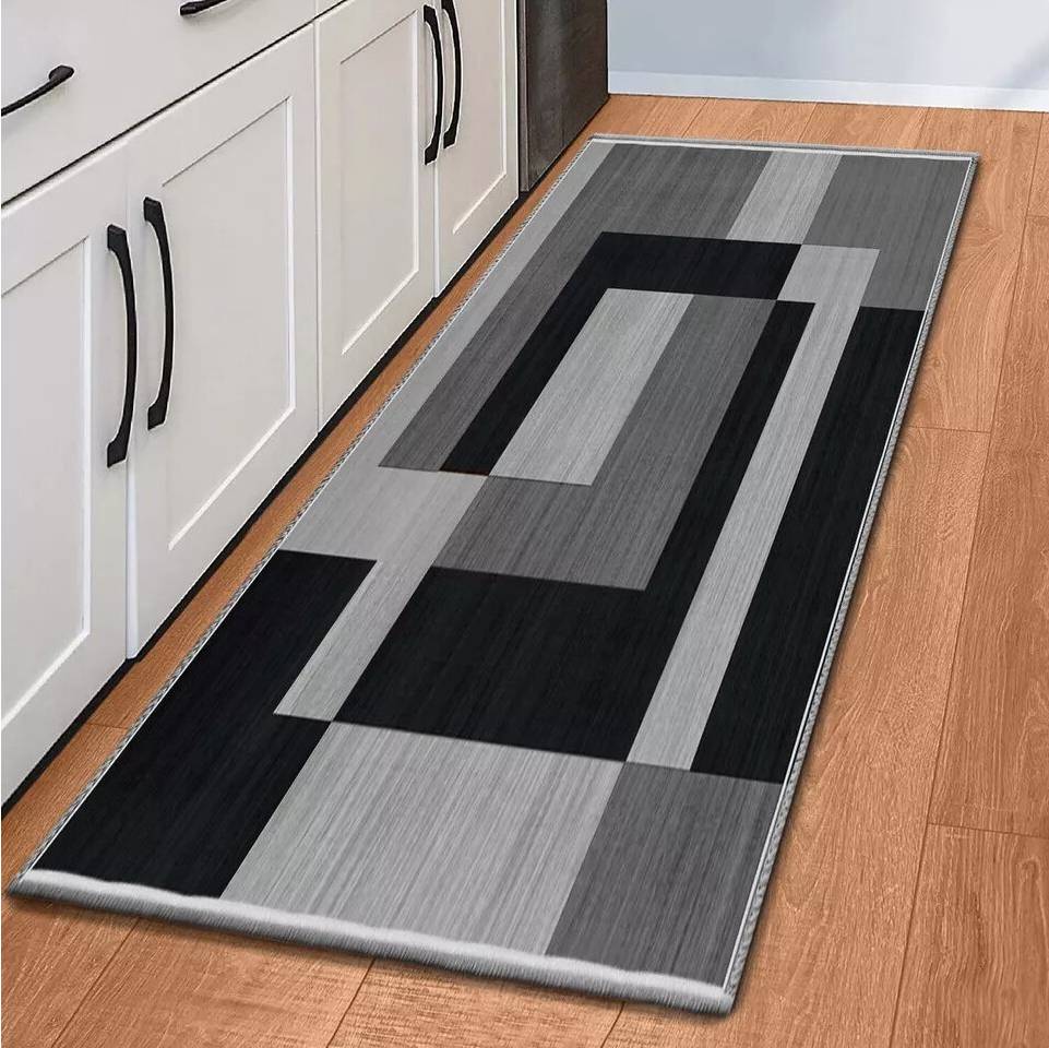 Supreme Geometric Printed Runner Rug 60x220 cm