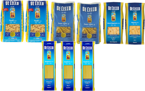 De Cecco Box Assorted Pasta Spaghetti Fusilli Pens Rigatoni