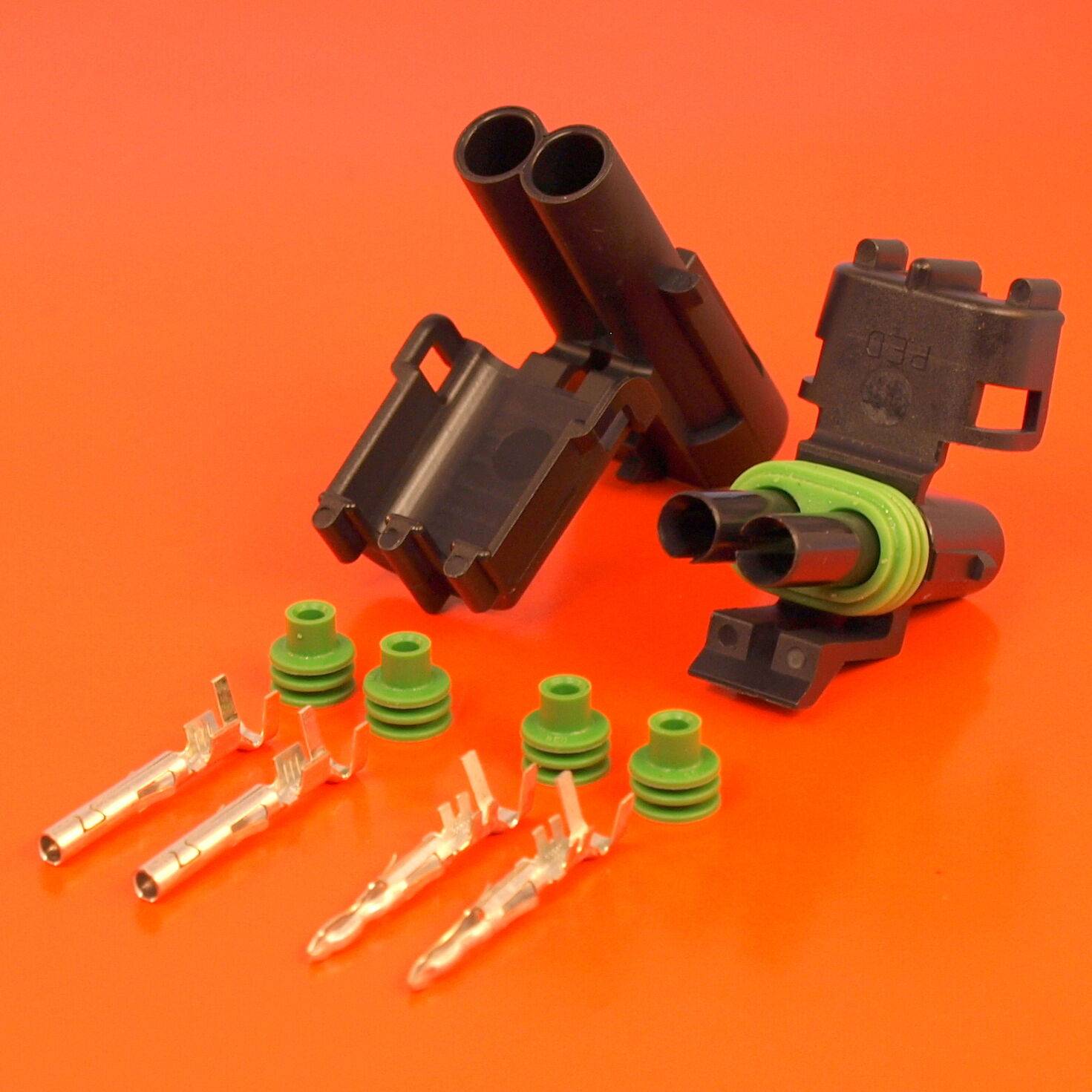 Delphi 2 Way Pin Weatherpack Connector Kit