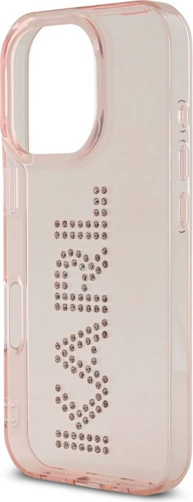 Karl Lagerfeld iPhone 16 Pro Mobilskal Rhinestones Logo Rosa