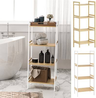 Storage unit Homcom Four-Tier Bamboo Adjustable Shelf Storage Unit