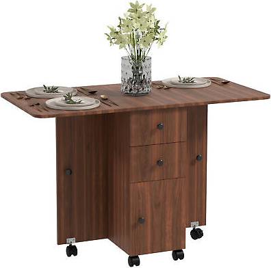 Homcom Folding With Drawers Dining Table