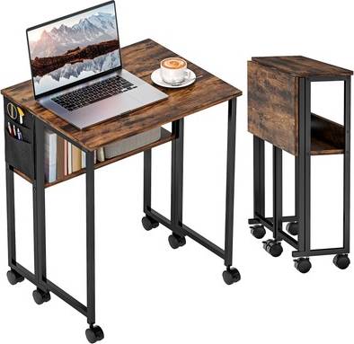 Homcom 63 cm Foldable Computer On Wheels Writing Desk