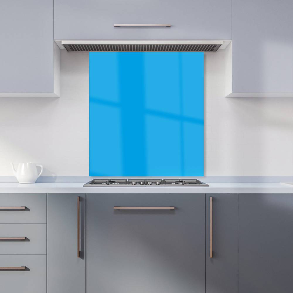 Warren Reed Electric Blue Glass Kitchen Splashback 65 x 60 cm Splash Guard
