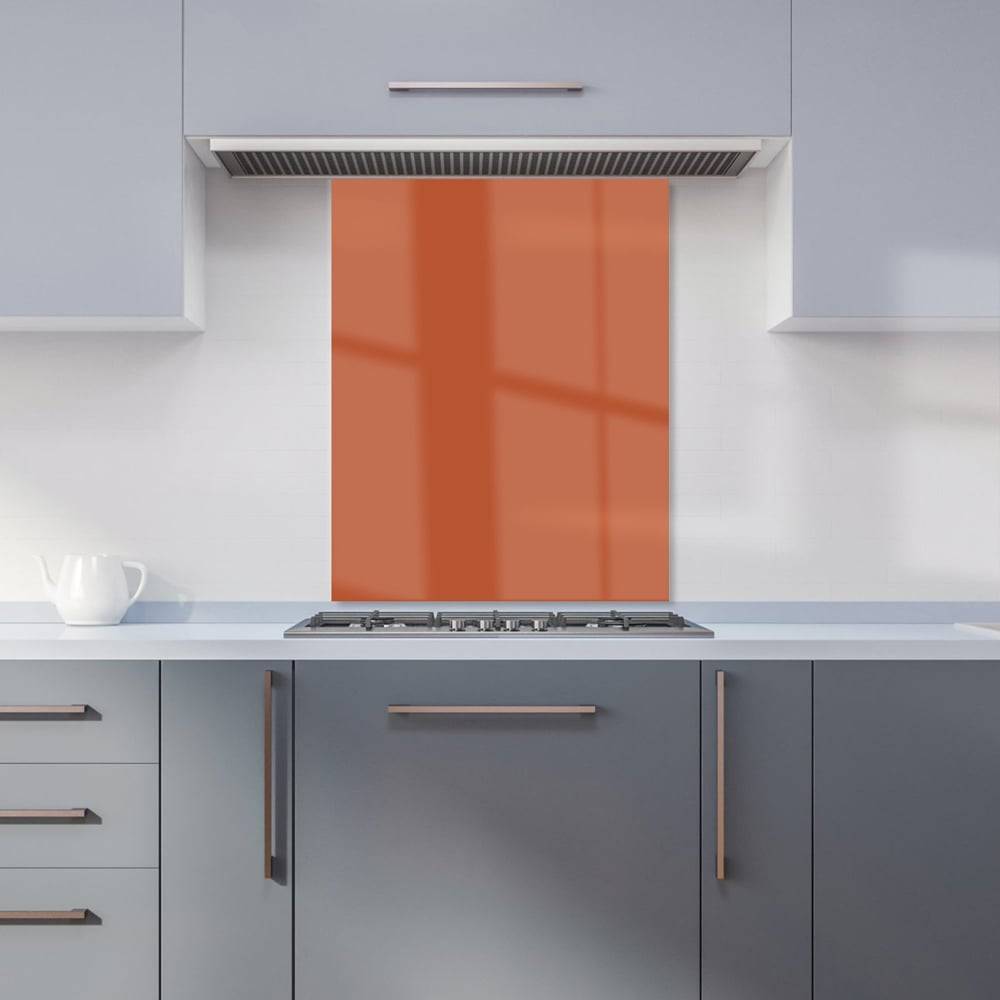 Warren Reed Rusty Orange Glass Kitchen Splashback 75 x 60 cm Splash Guard 60cm