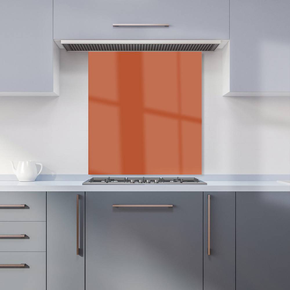 Warren Reed Rusty Orange Glass Kitchen Splashback 65 x 60 cm Splash Guard