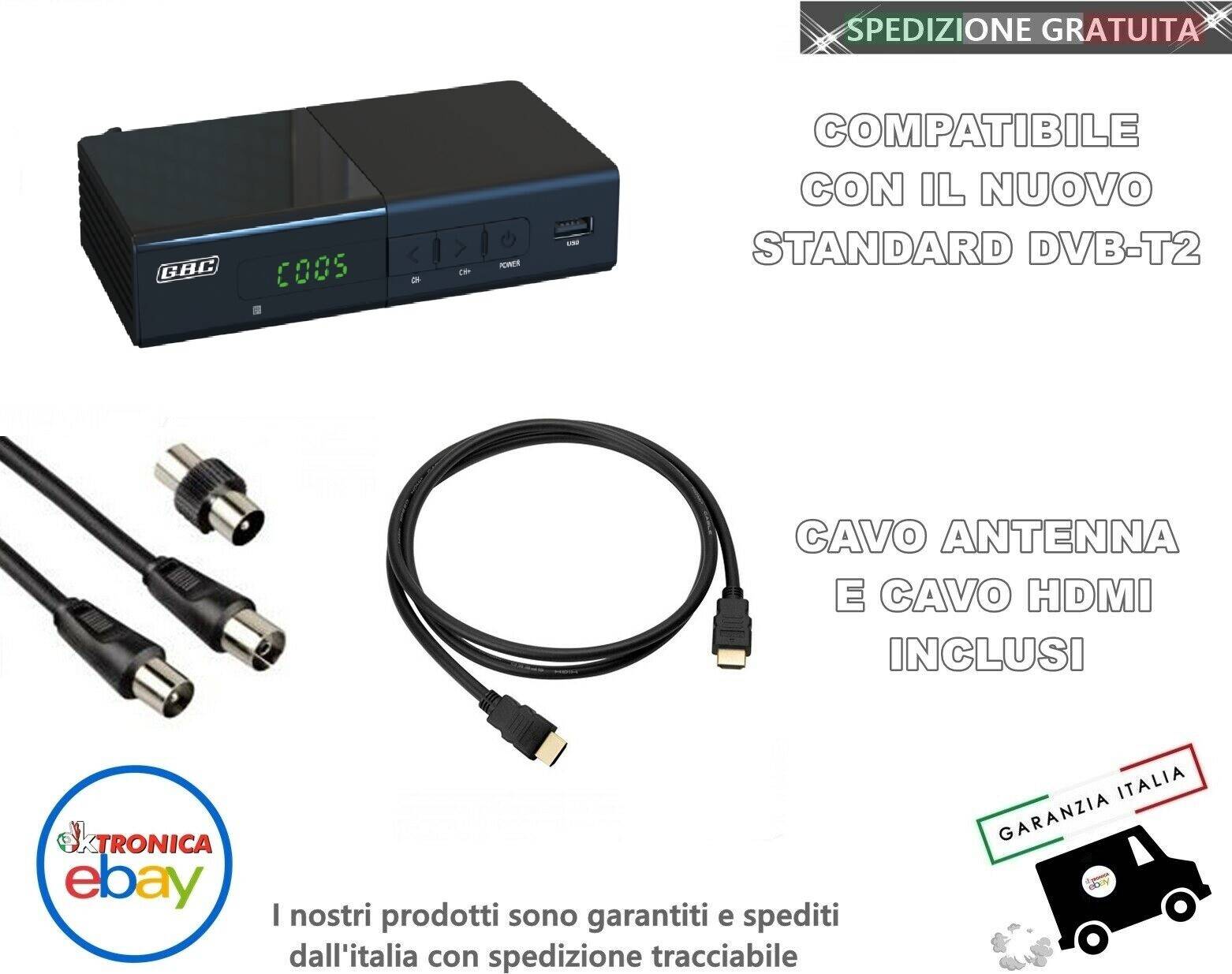 GBC Decoder Digitale Terrestre Dvb-t2 Full Hd 2mt