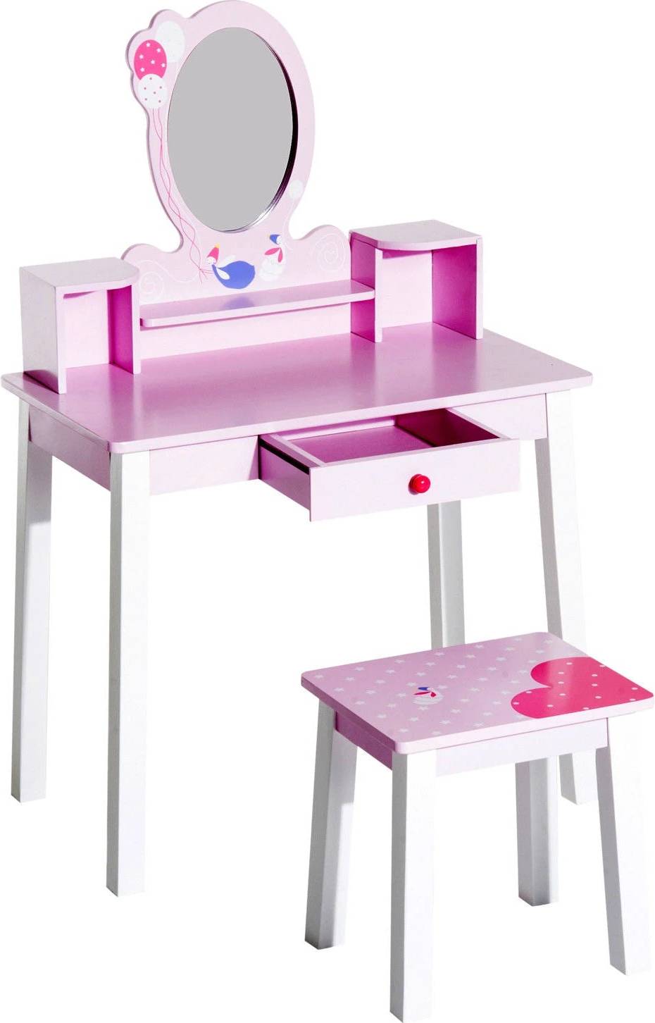 Homcom Kids Dressing Table Set Pink