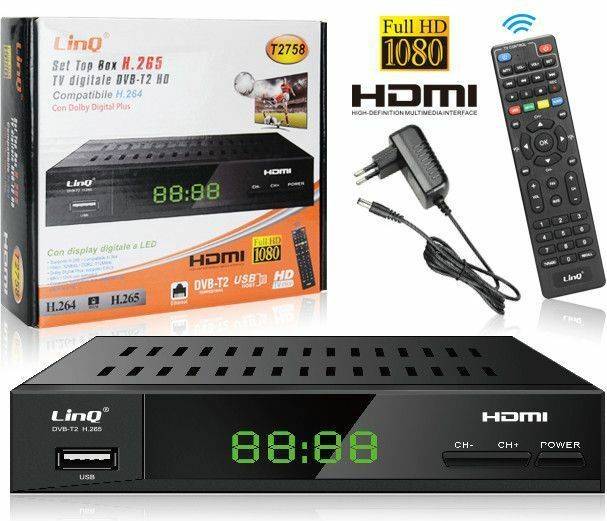 LINQ Decoder Digitale Terrestre T2 Set Top Box
