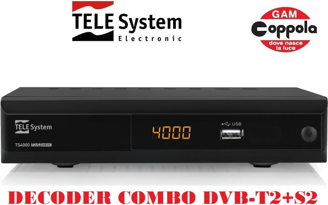TELE System Decoder Digitale Terrestre Dvb T2 S2 Lan