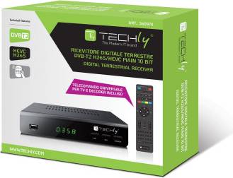 Techly Decoder Ricevitore Digitale Terrestre Dvb-t2 H265 Metallo C