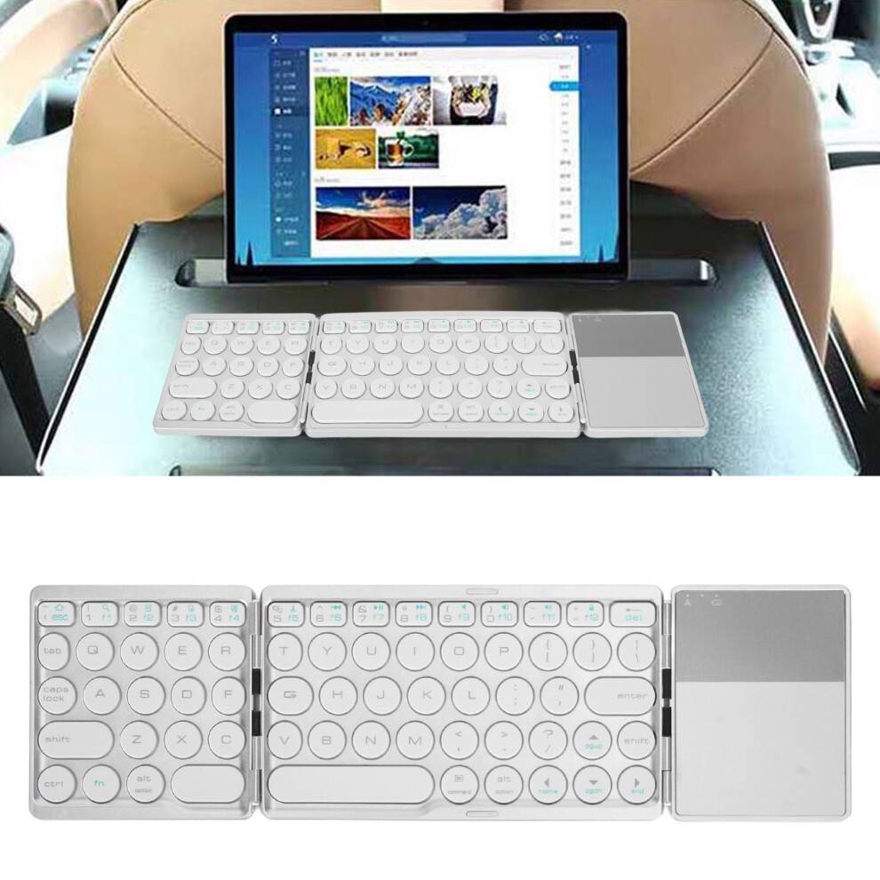 Round Key Bluetooth Foldable Keyboard Touchpad