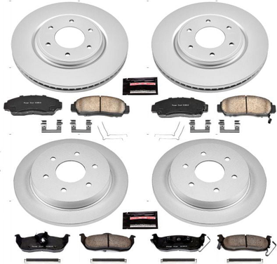Brake kit Power Stop Front Rear Geomet Coated Brake Rotor Kit