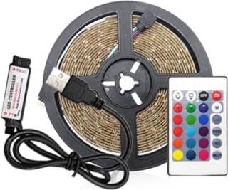 USB RGB Strip Til TV PC Inkl Controller 60 LED LED bånd