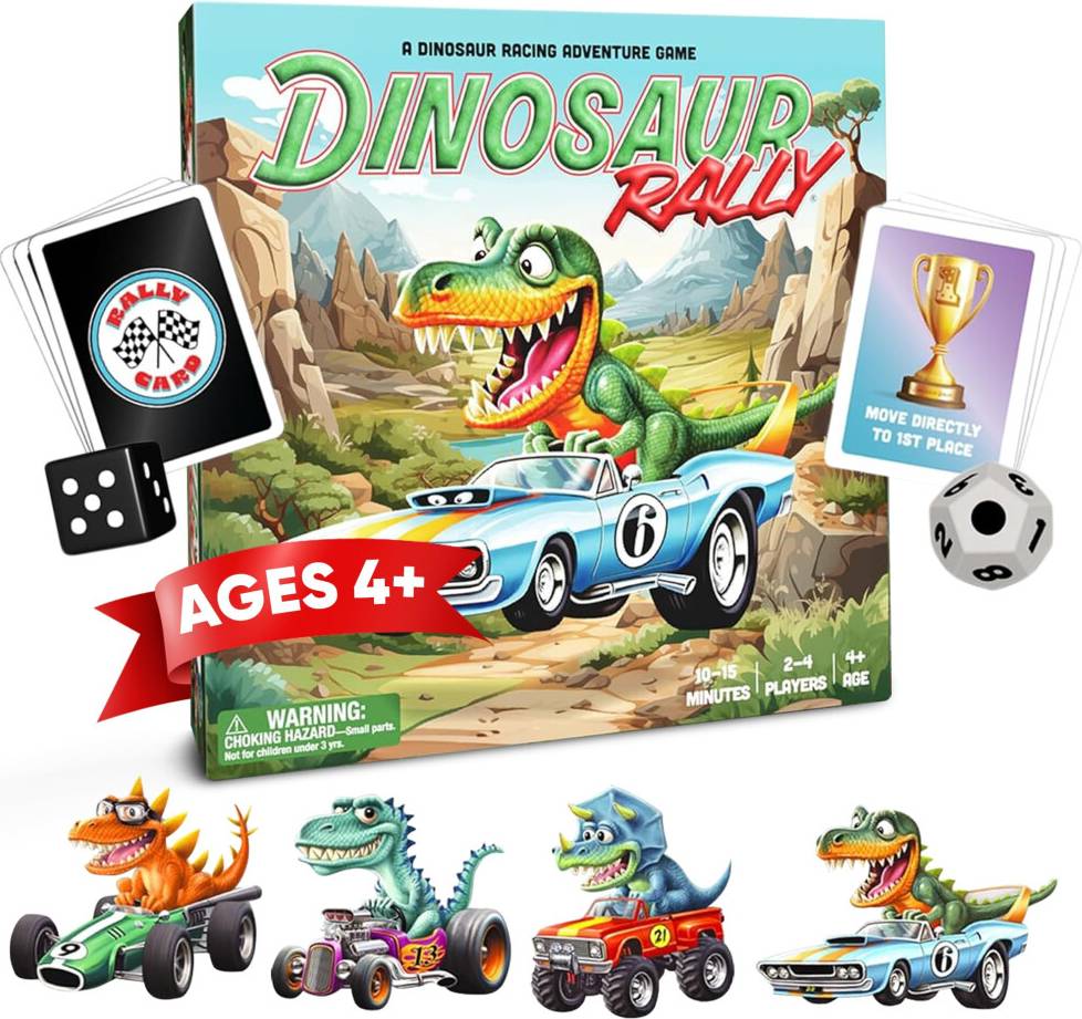 Dinosaur Rally Card Dice Game