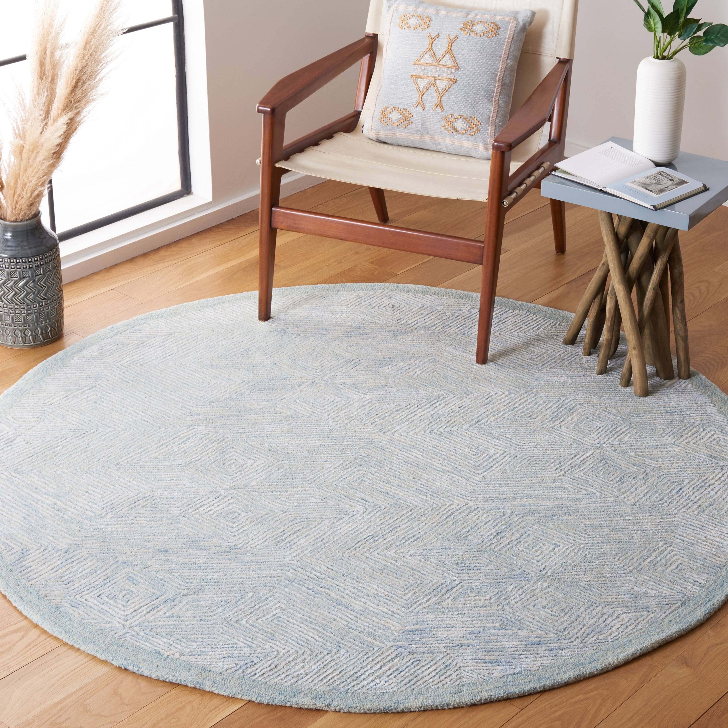 Round blue rug 6 Safavieh Soho Rhetta Abstract Area Rug 6 x 6 Round Blue