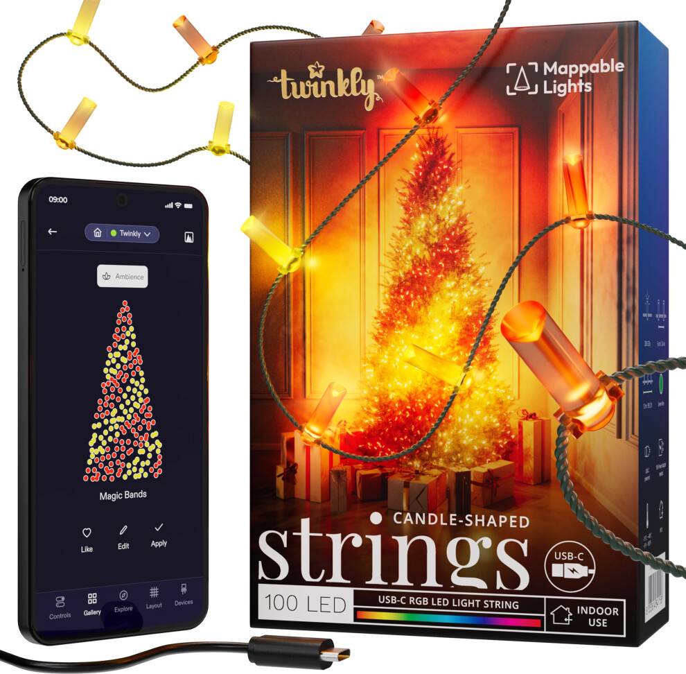 Twinkly lights Twinkly USB-C Candle 100 LED Shape LED String Light