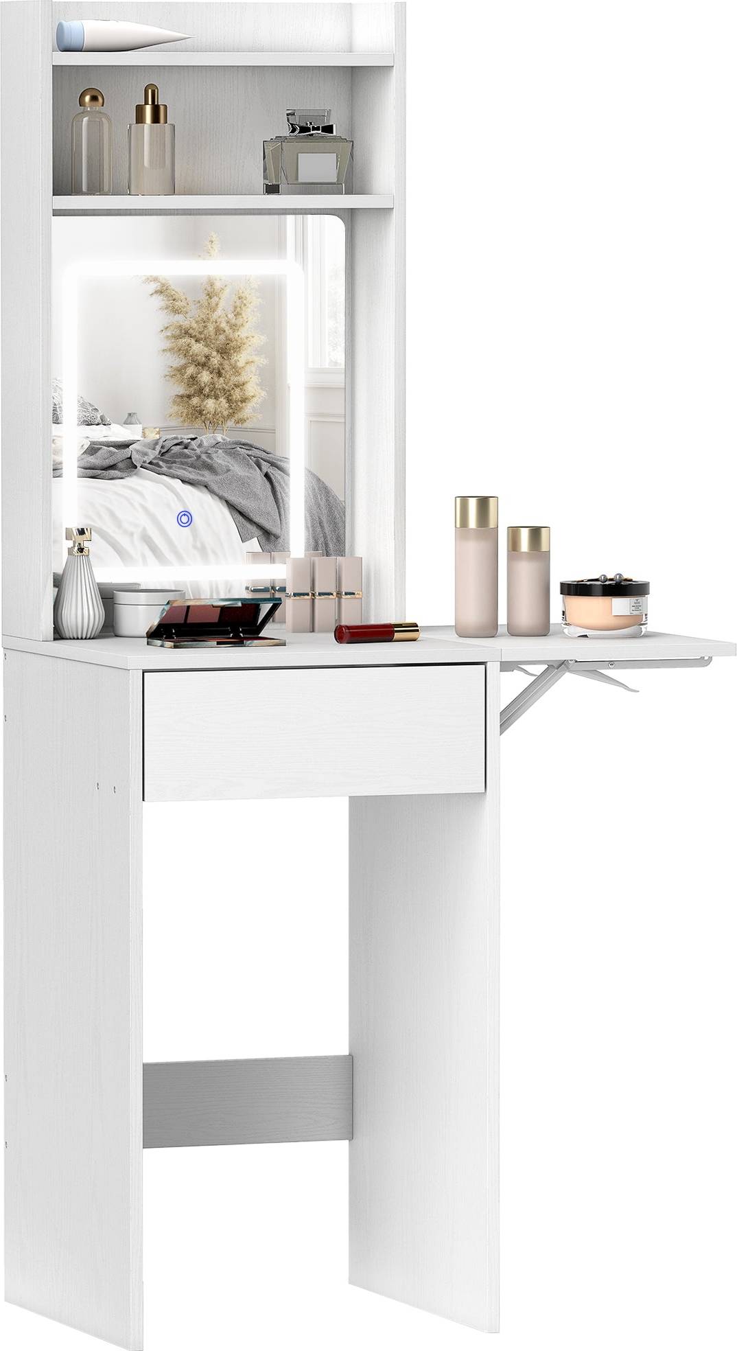 Homcom Compact with Lighted Mirror Dressing Table