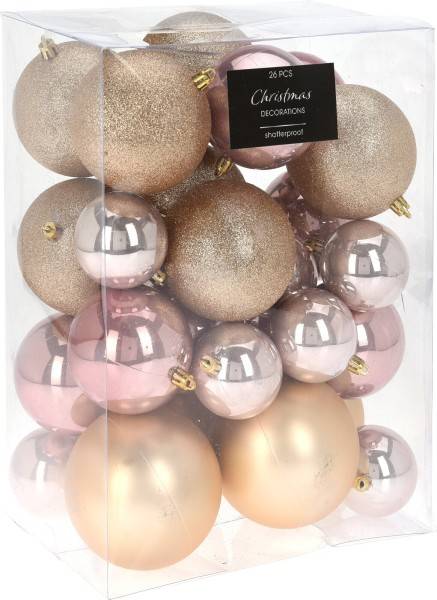 Set 26 Palline Infrangibili Oro Rosa