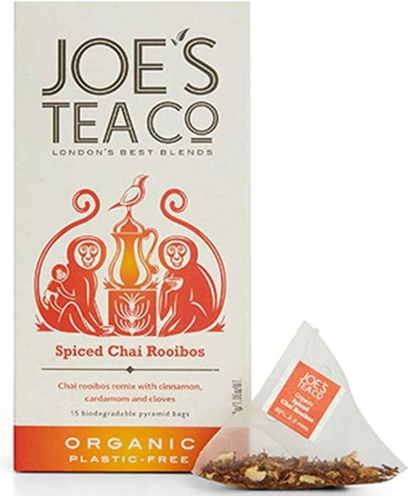 Joe's Spiced Chai Rooibos 15 Biodegradable Pyramid Bags