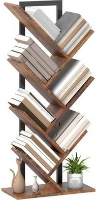 Homcom 7-Tier Tree Bookshelf With Steel Frame Book Shelf