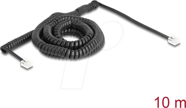 DeLock Telefonkabel Sort 10m
