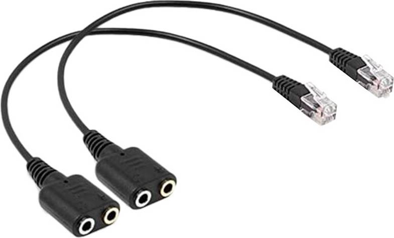 Headset Adapter RJ9 Plug Dual 3.5 Mm