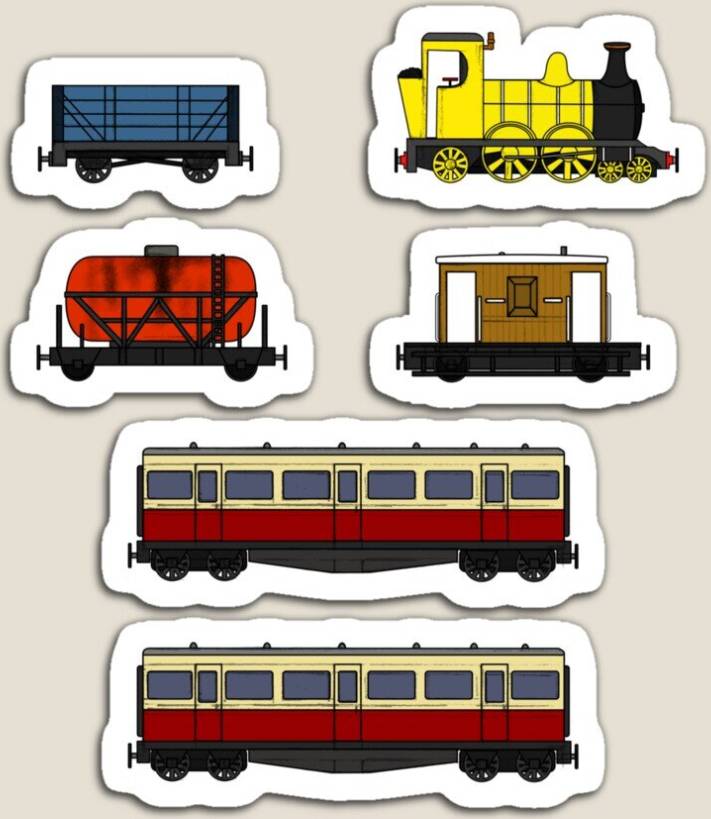 WHIBOS Fridge Magnets Steam Train Pack Pattern Yellow Loco Decorative Item