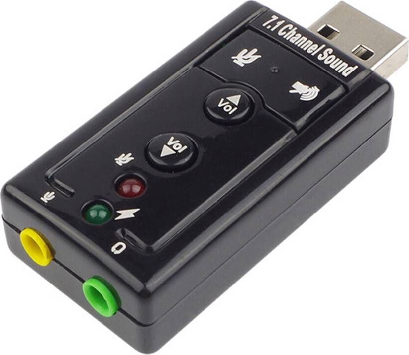 Livecity Button Control External USB 7.1 Channel Audio Card