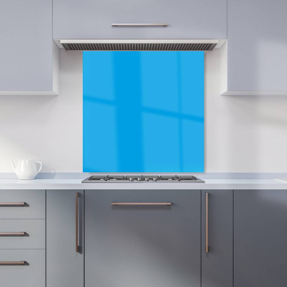 Warren Reed Electric Blue Glass Kitchen Splashback 60 x 60 cm Splash Guard