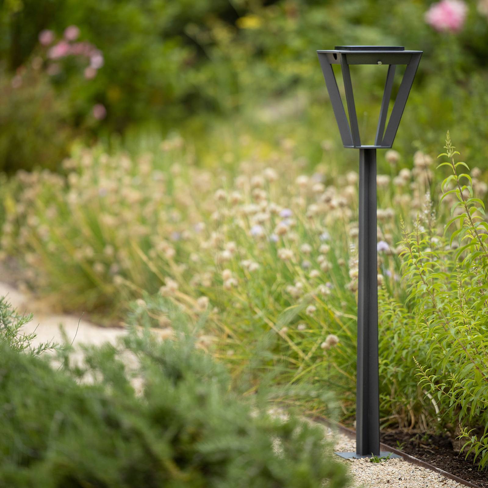 Metro LED Solar Path Light Grey Ground Lighting