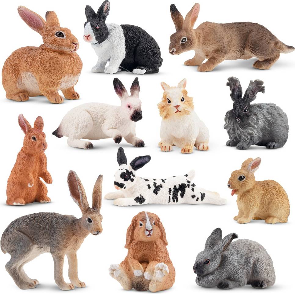 12PCS Easter Bunny Rabbit Figures