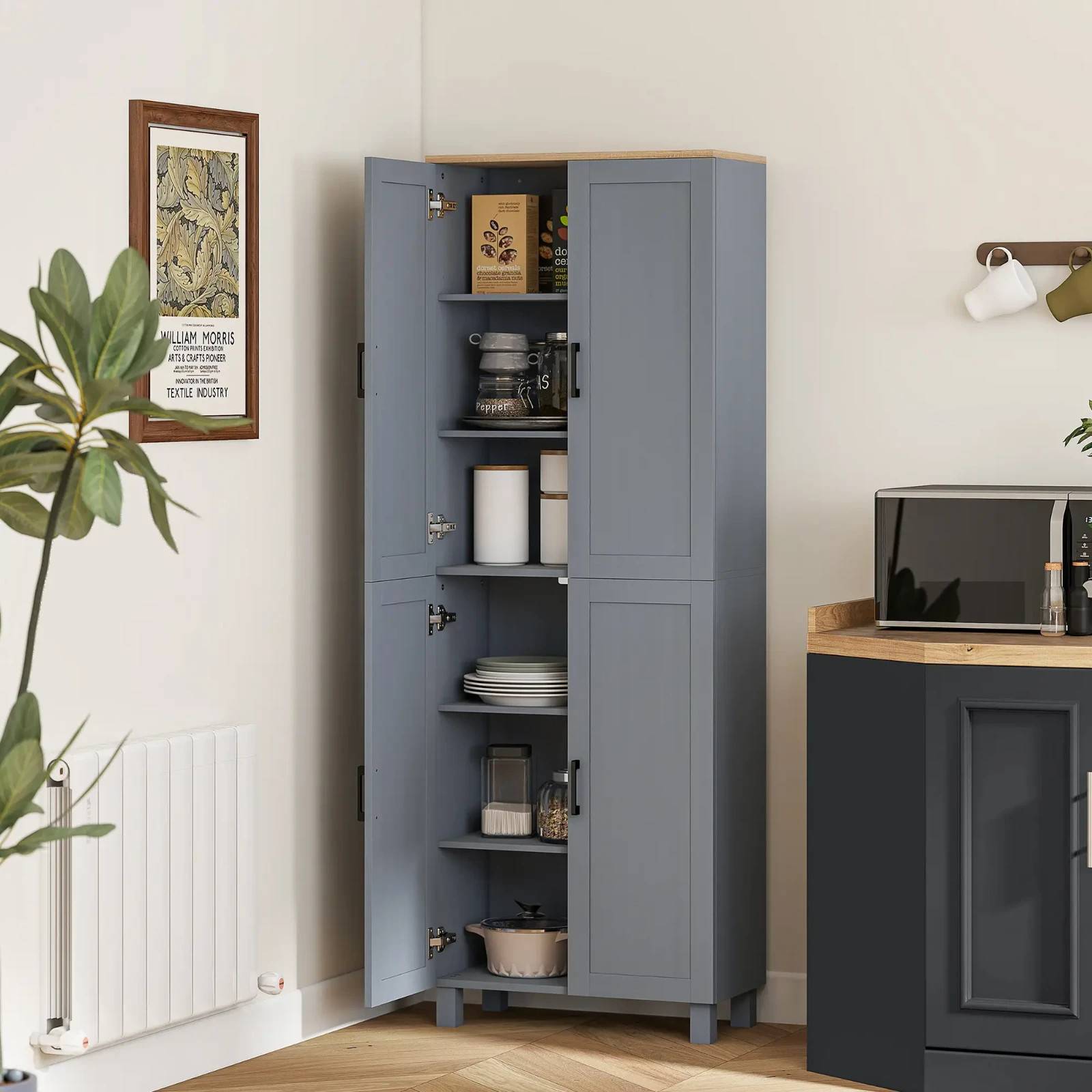 Homcom Modern Kitchen Cupboard Tall Unit Storage Cabinet