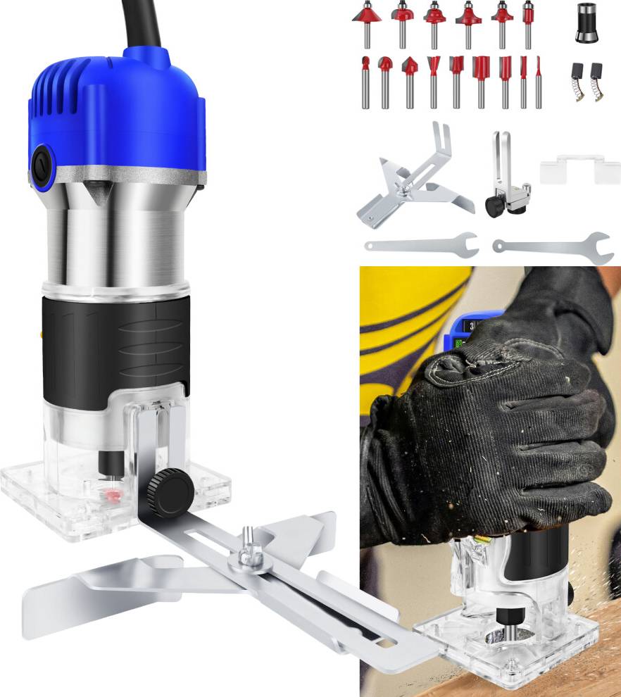 YouseaHome Handheld Wood Compact Trim Router 15PCS