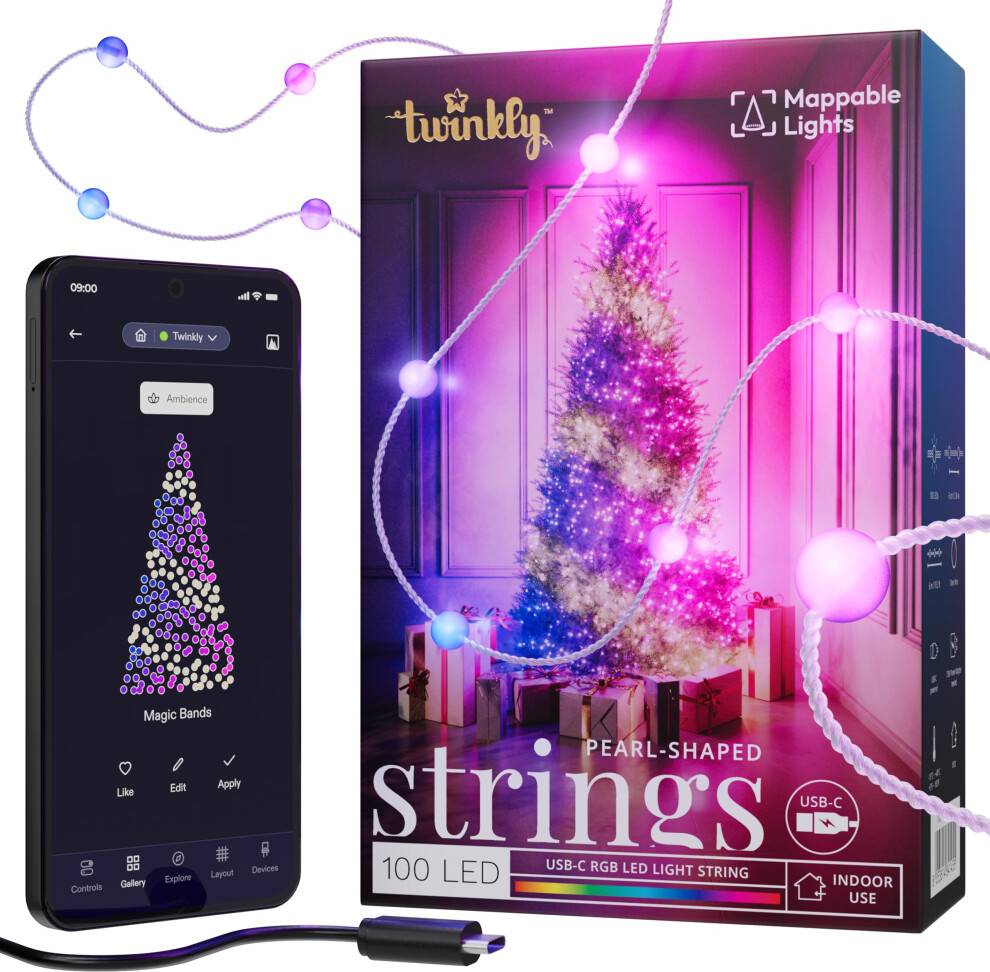 Twinkly led Twinkly USB-C Pearls 100 LED RGB Multicolor LED String Light