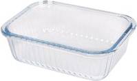 Optical Rectangular Glass Cake 17cm x 12.5cm